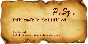 Pázmán Szilárd névjegykártya