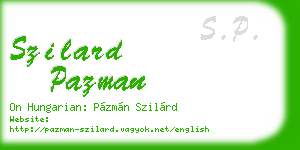 szilard pazman business card