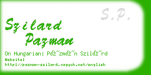 szilard pazman business card